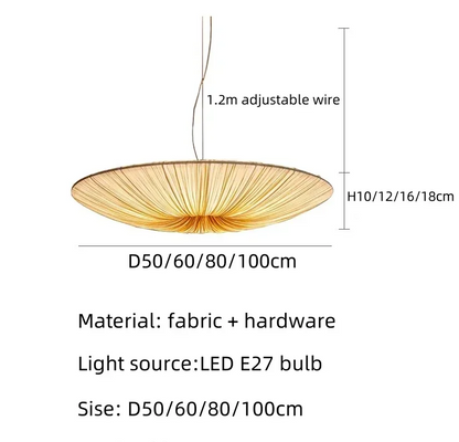 Gu Lousi Japanese Wabi Sabi Cloth Pendant Light - Lifestyle & Artisan Detail Angle 9 | IndochinaLight