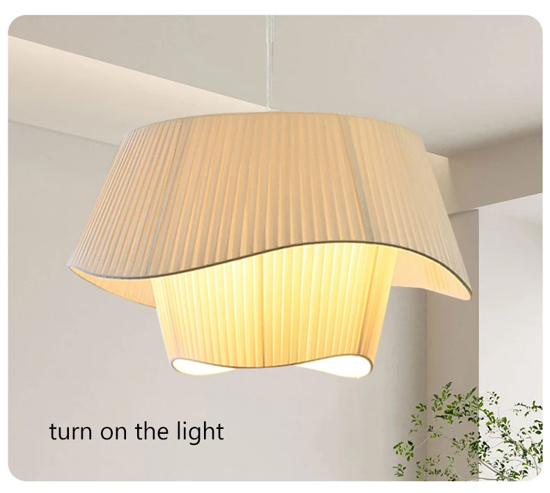 Madio White Nordic Fabric Pendant Light - Lifestyle & Artisan Detail Angle 15 | IndochinaLight
