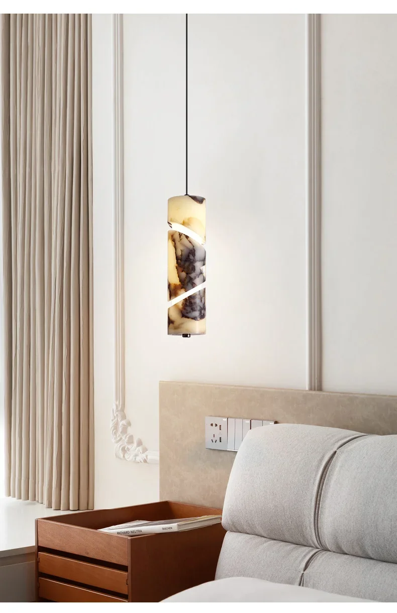 Siena Modern Marble Pendant Light - Lifestyle & Artisan Detail Angle 2 | IndochinaLight