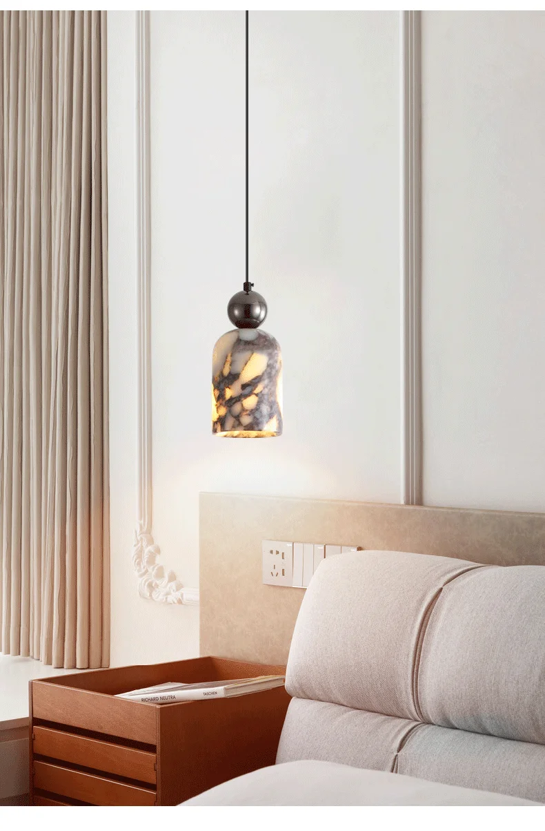 Lionel Nordic Art Bell Marble Pendant Light - Lifestyle & Artisan Detail Angle 8 | IndochinaLight