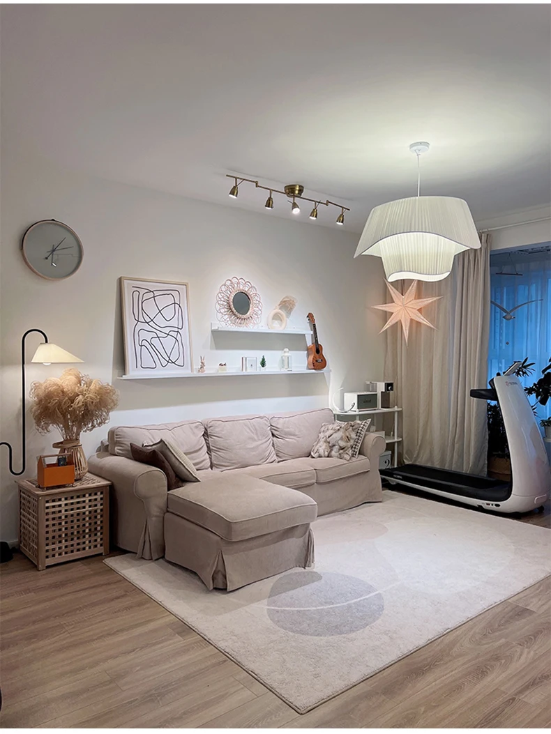 Madio White Nordic Fabric Pendant Light - Lifestyle & Artisan Detail Angle 11 | IndochinaLight