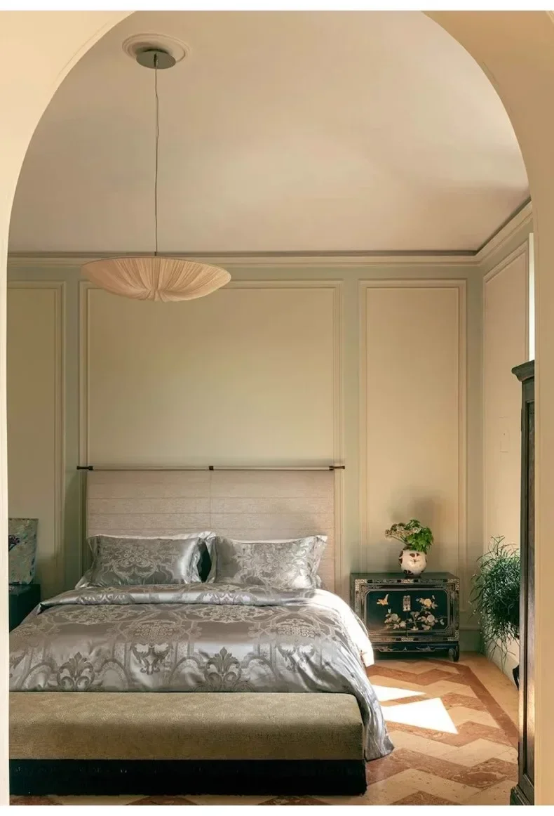 Gu Lousi Japanese Wabi Sabi Cloth Pendant Light - Lifestyle & Artisan Detail Angle 2 | IndochinaLight