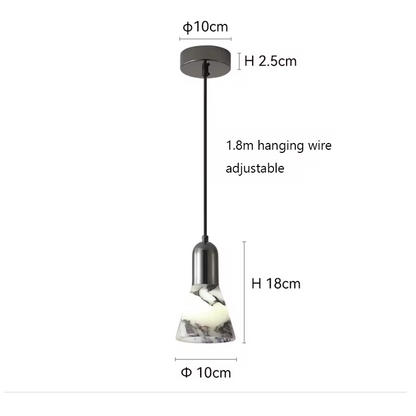 Yovira Tapered Marble Pendant Light - Lifestyle & Artisan Detail Angle 13 | IndochinaLight
