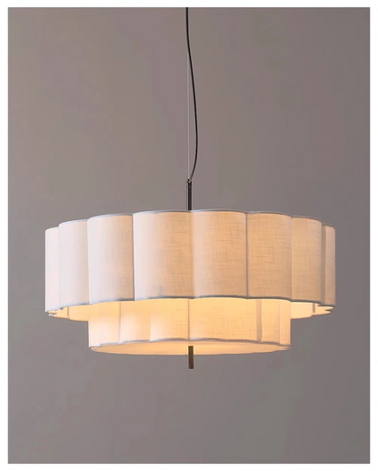 Folia Scalloped Fabric Wabi Sabi Pendant Light - Lifestyle & Artisan Detail Angle 10 | IndochinaLight