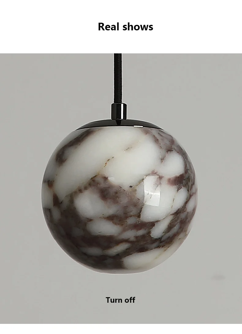 Oneta Minimalist Marble Pendant Light - Lifestyle & Artisan Detail Angle 2 | IndochinaLight