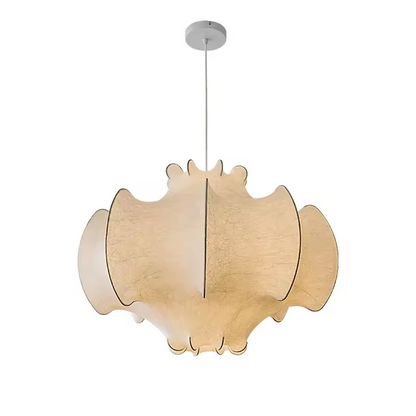 Viscontea Cocoon White Silk Wabi Sabi Pendant Light - Lifestyle & Artisan Detail Angle 10 | IndochinaLight