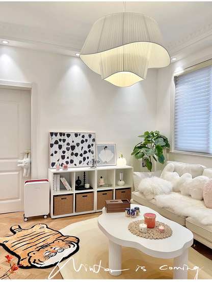Madio White Nordic Fabric Pendant Light - Lifestyle & Artisan Detail Angle 9 | IndochinaLight