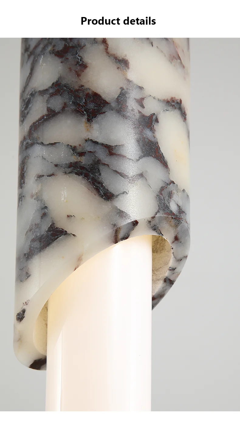 Lampatron Marble Cylinder LED Pendant Light - Lifestyle & Artisan Detail Angle 8 | IndochinaLight