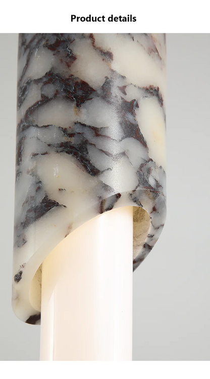 Lampatron Marble Cylinder LED Pendant Light - Lifestyle & Artisan Detail Angle 8 | IndochinaLight
