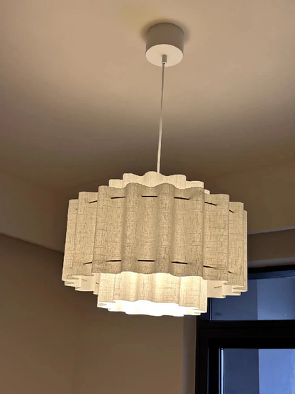 StockHolm 2025 Nordic White Fabric Pendant Light - Lifestyle & Artisan Detail Angle 11 | IndochinaLight