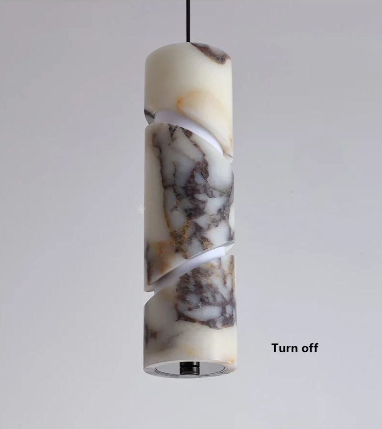 Siena Modern Marble Pendant Light - Lifestyle & Artisan Detail Angle 5 | IndochinaLight