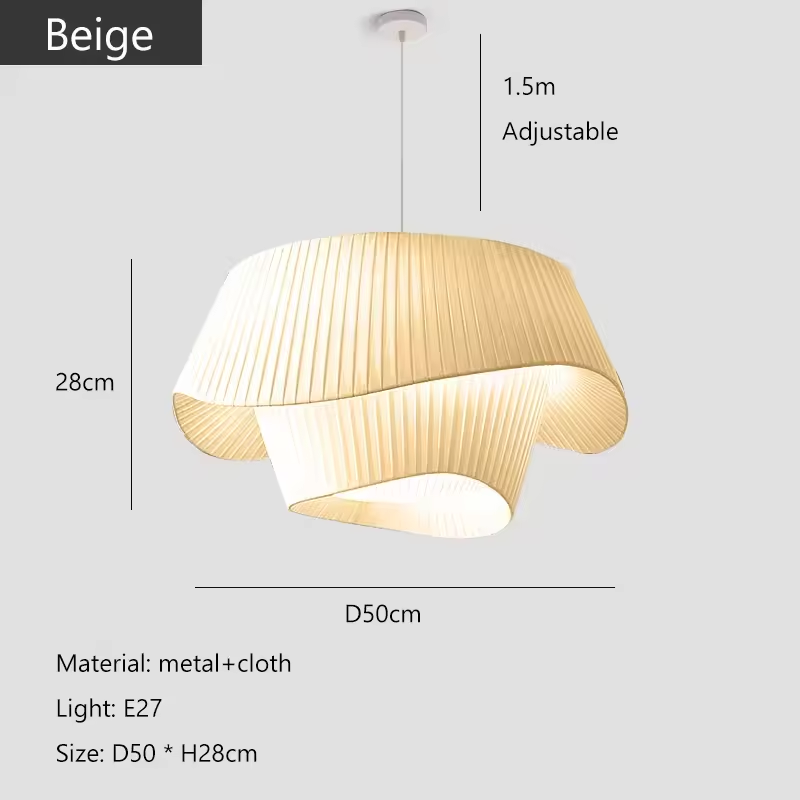 Madio White Nordic Fabric Pendant Light - Lifestyle & Artisan Detail Angle 19 | IndochinaLight