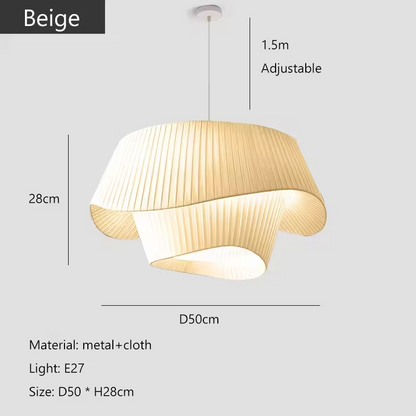 Madio White Nordic Fabric Pendant Light - Lifestyle & Artisan Detail Angle 19 | IndochinaLight