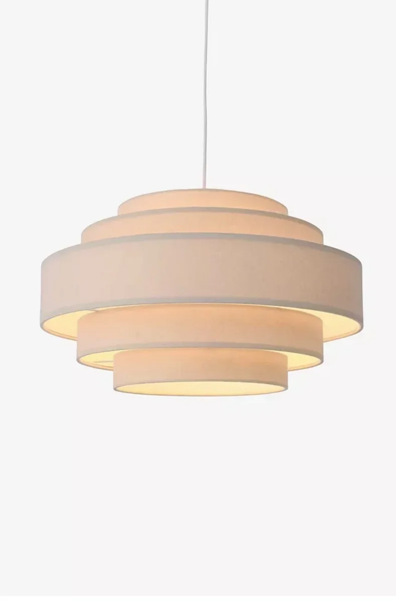 Dumora Wabi Sabi White Nordic Fabric Pendant Light - Lifestyle & Artisan Detail Angle 8 | IndochinaLight
