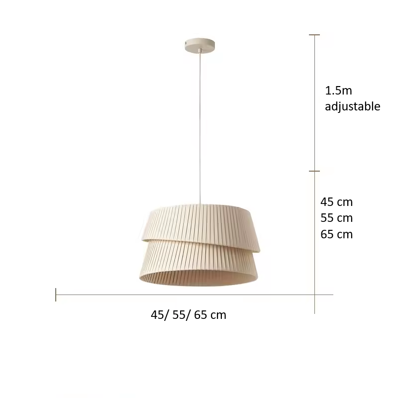 Westwing Nyla Nordic Cream Fabric Pendant Light - Lifestyle & Artisan Detail Angle 10 | IndochinaLight
