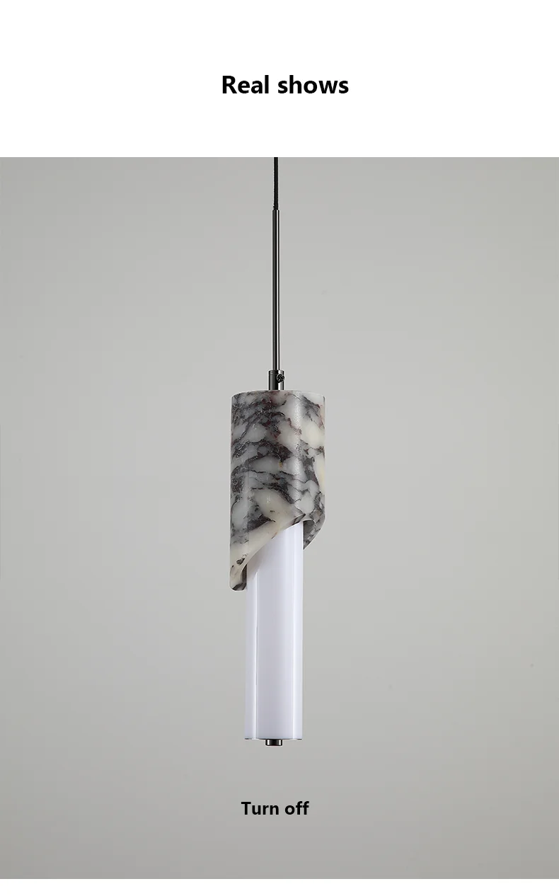Lampatron Marble Cylinder LED Pendant Light - Lifestyle & Artisan Detail Angle 5 | IndochinaLight