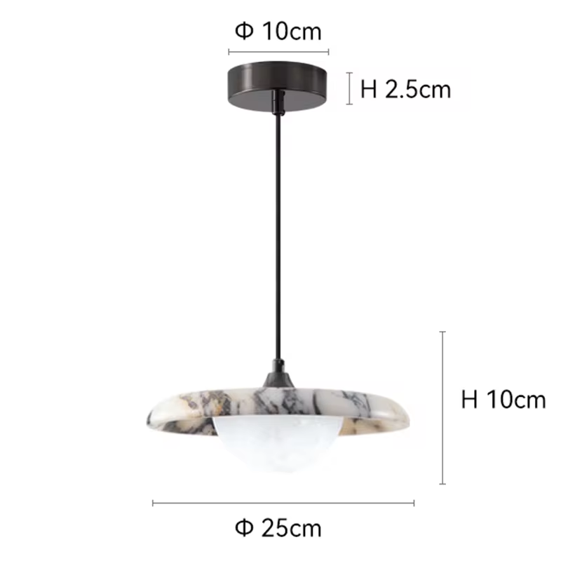 Astro Disc Modern Marble Pendant Light - Lifestyle & Artisan Detail Angle 13 | IndochinaLight