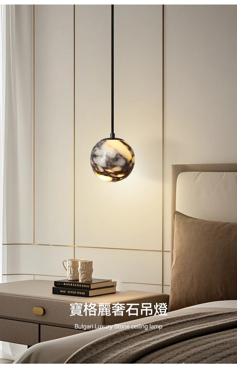 Oneta Minimalist Marble Pendant Light - Lifestyle & Artisan Detail Angle 8 | IndochinaLight