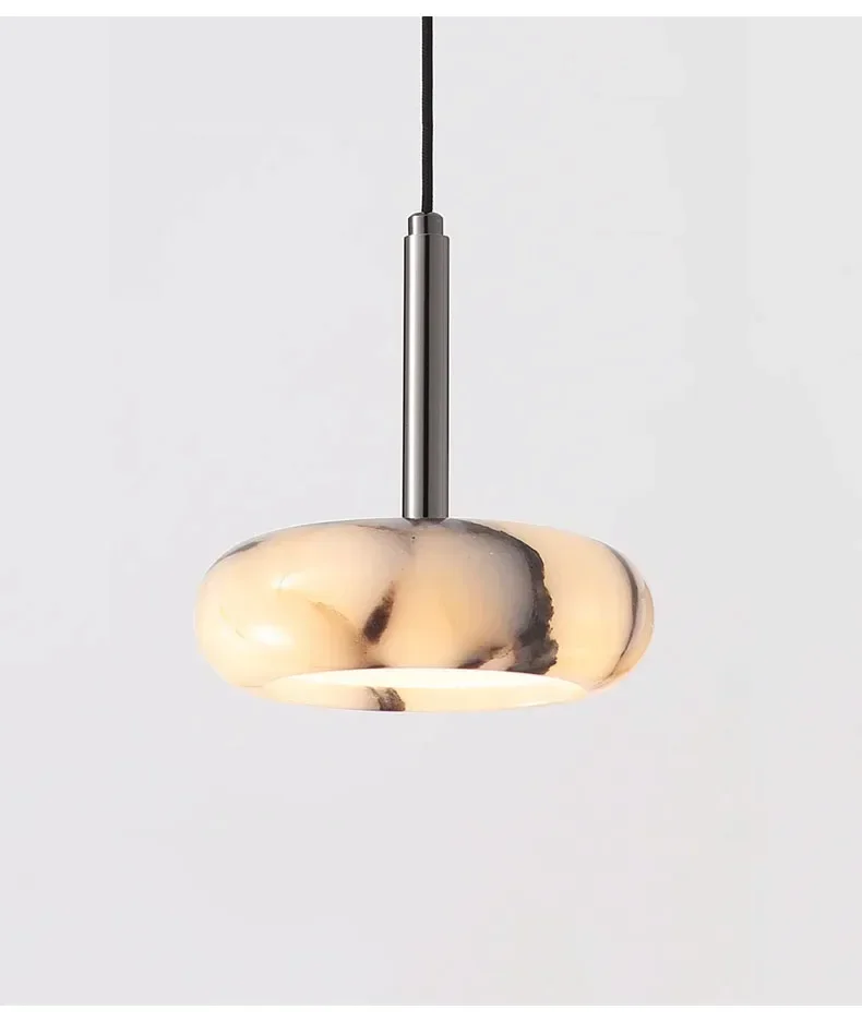 Vitrella Alabaster Luna Marble Pendant Light - Lifestyle & Artisan Detail Angle 8 | IndochinaLight