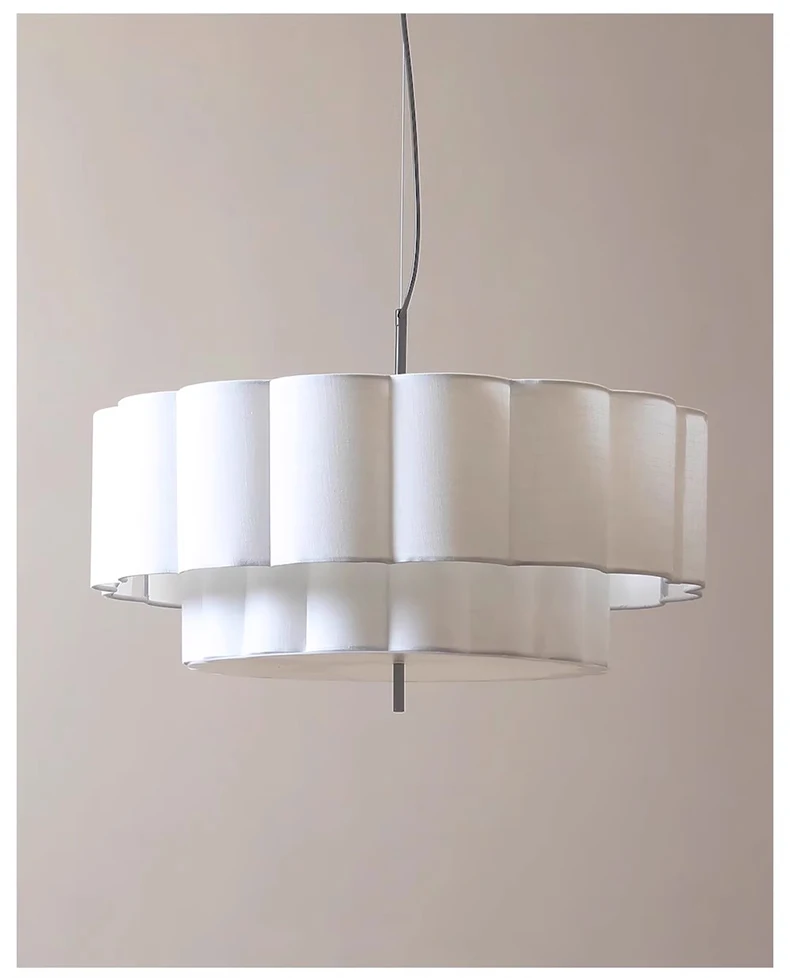 Folia Scalloped Fabric Wabi Sabi Pendant Light - Lifestyle & Artisan Detail Angle 11 | IndochinaLight