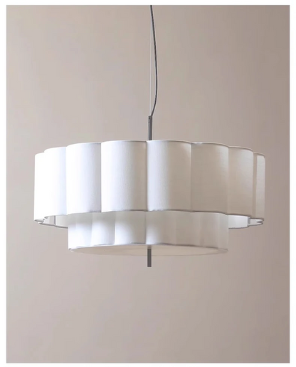 Folia Scalloped Fabric Wabi Sabi Pendant Light - Lifestyle & Artisan Detail Angle 11 | IndochinaLight