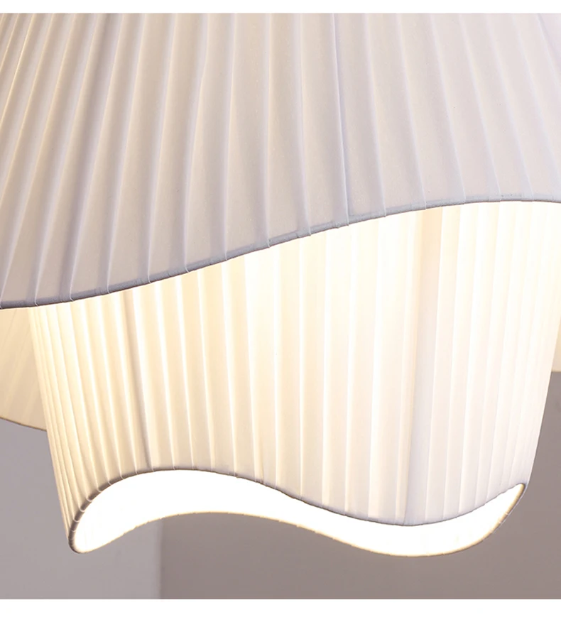 Madio White Nordic Fabric Pendant Light - Lifestyle & Artisan Detail Angle 16 | IndochinaLight