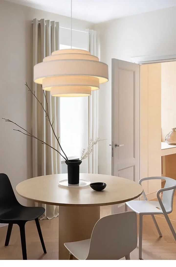 Dumora Wabi Sabi White Nordic Fabric Pendant Light