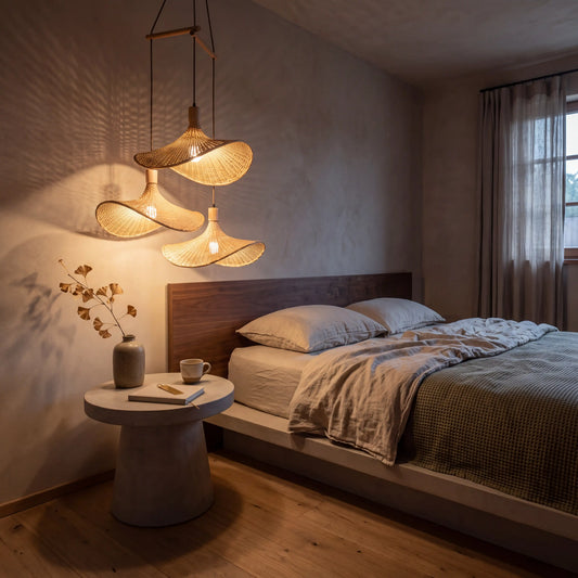 Ellie 3 rattan pendant light for bedroom