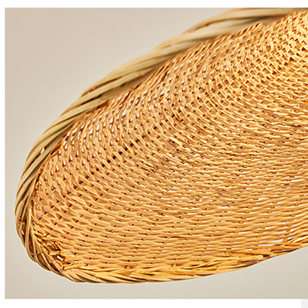 Ellie Hat 3 Light Rattan Pendant Wave Shade Realistic Texture Effect