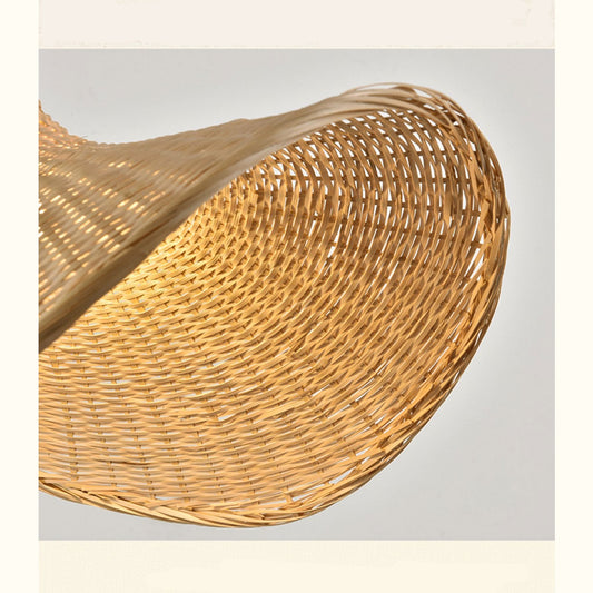 Ellie Hat 3 Light Rattan Pendant Wicker Shade Texture Effect
