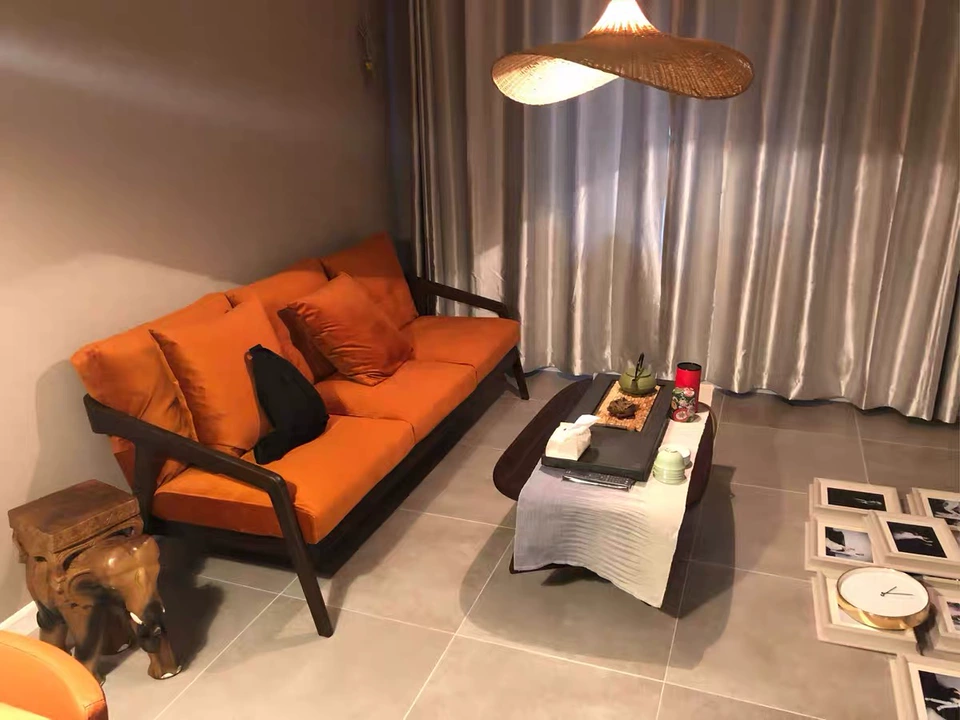 Ellie Hat 3 Rattan Pendant Light hangs over IndochinaLights Customer  Nordic Living Room Coffee Table
