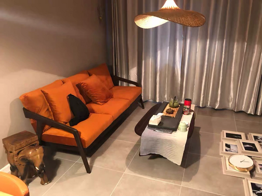 Ellie Hat 3 Rattan Pendant Light hangs over IndochinaLights Customer  Nordic Living Room Coffee Table