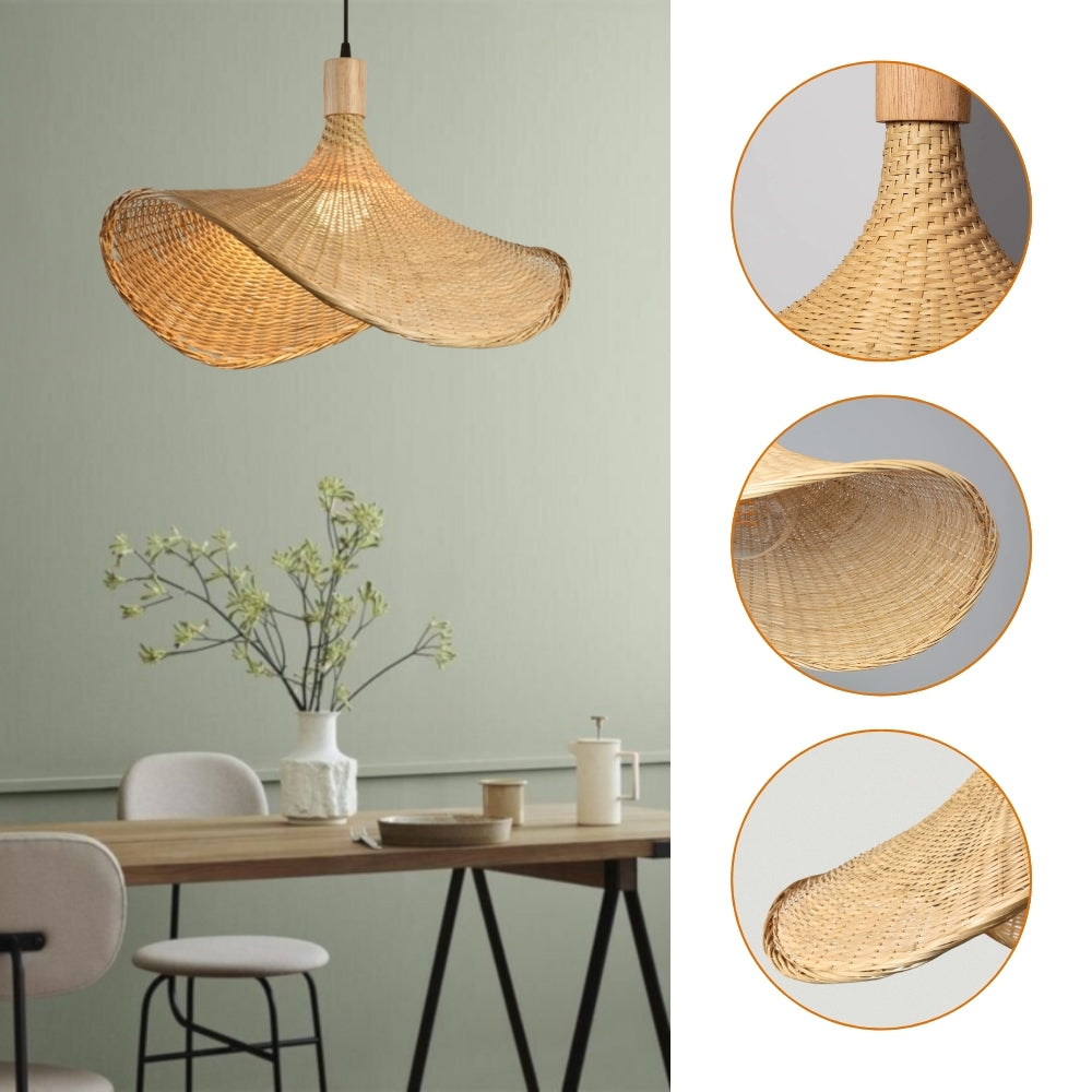 Ellie Hat Rattan 3 Pendant Light Shades