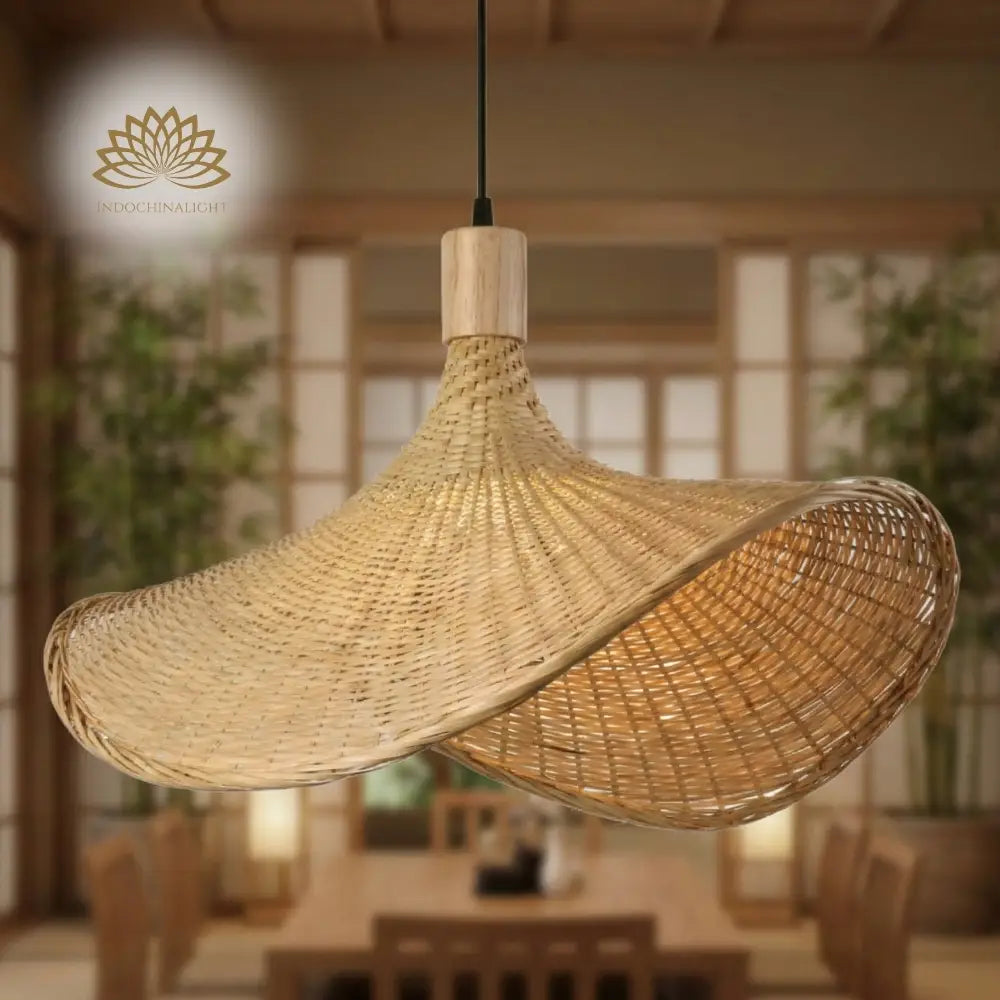 Ellie Straw Hat Bamboo Pendant Light