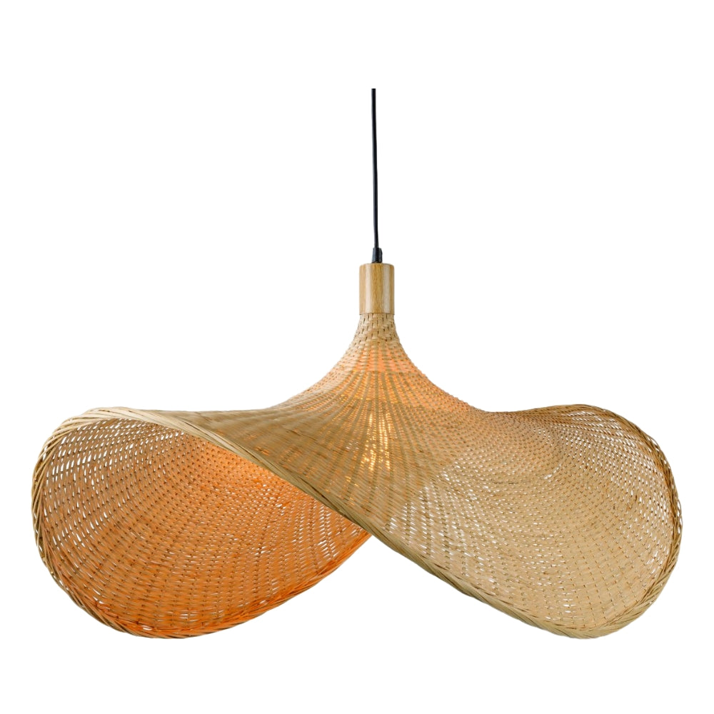 Ellie Straw Hat Wicker Bamboo Pendant Light