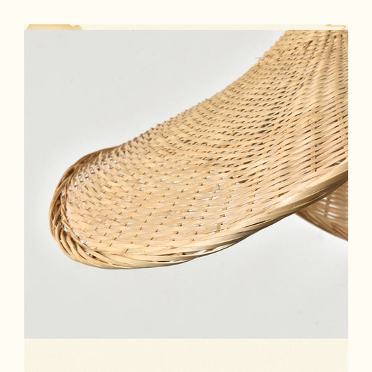 Ellie Wicker Straw Hat 3 Light Rattan Pendant