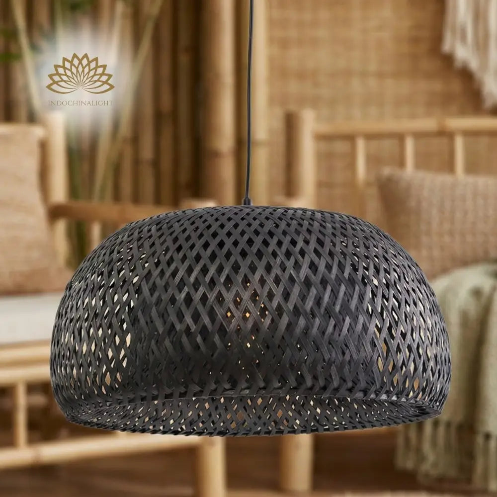 Eskil Black Bamboo Pendant Light
