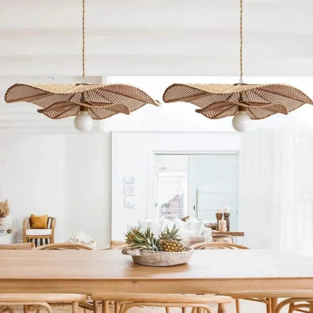 extra large rattan lotus leaf hanging light for kitchen