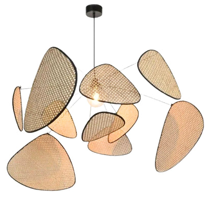 Extra Large Rattan Screen Cannage Suspension Pendant Light