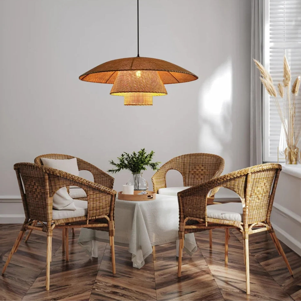 extra large rattan wicker pendant light for dining room