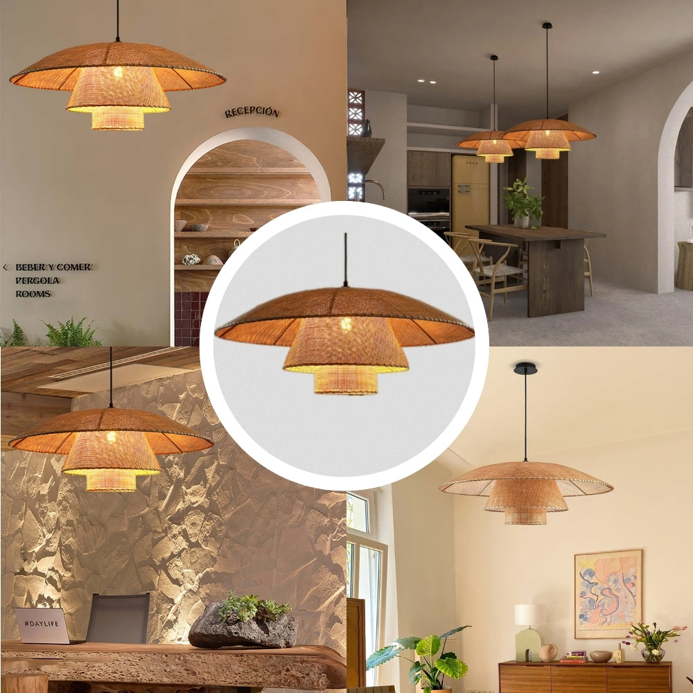 extra large rattan wicker pendant light for room