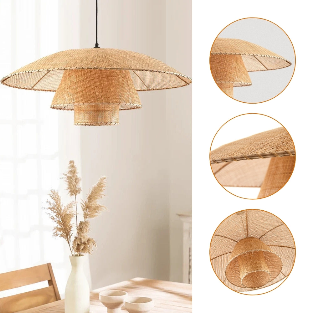 extra large rattan wicker pendant light