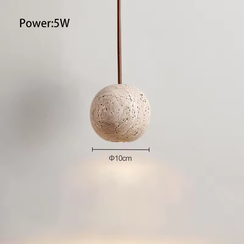 Fabien Wabi Sabi Globe Natural Stone Pendant Light 10cm