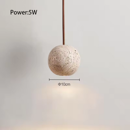 Fabien Wabi Sabi Globe Natural Stone Pendant Light 10cm