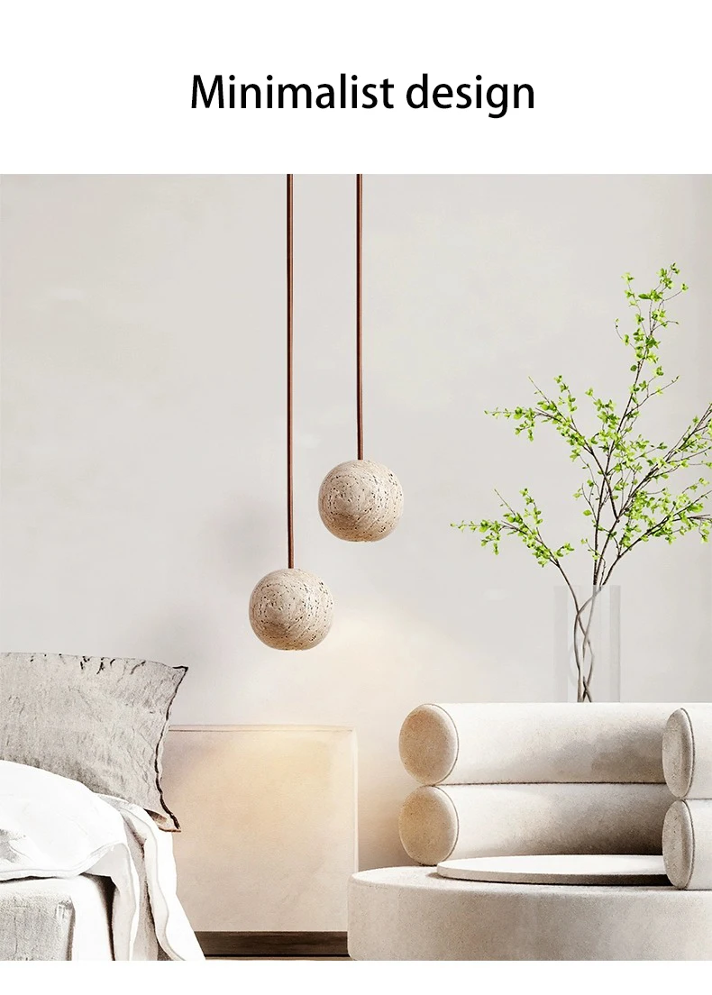 Fabien Wabi Sabi Globe Stone Pendant Light for minimalist design