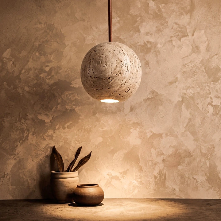 Fabien Travertine Stone Pendant Light