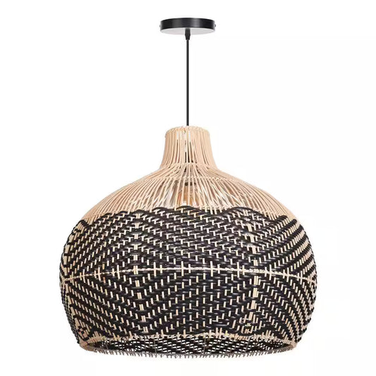 Florida Black Rattan Hanging Light