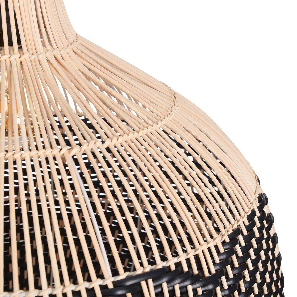Florida Black Rattan Pendant Light Wicker Shade