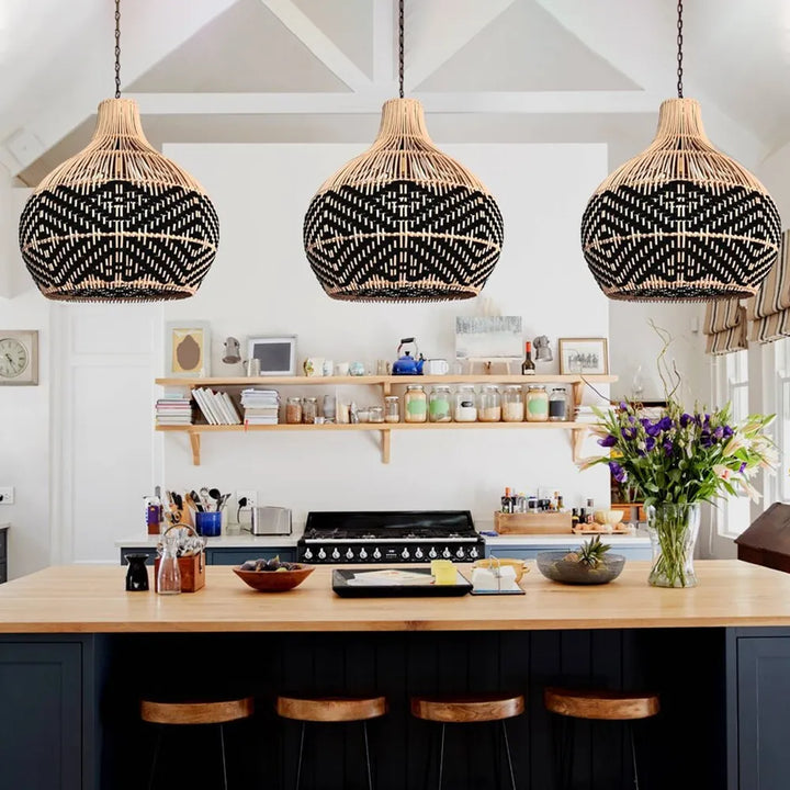 Florida Rattan Wicker Pendant Light
