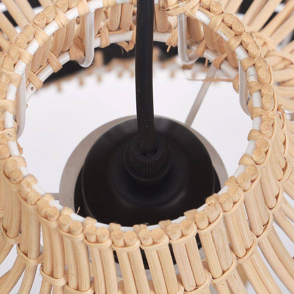 Florida Rattan Pendant Light Black Socket